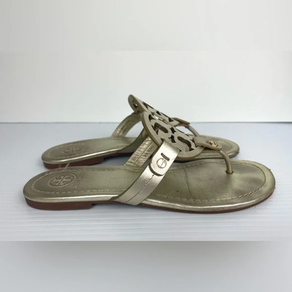 Tory Burch Miller Sandals Gold Women’s Size 6.5 - Picture 3 of 12
